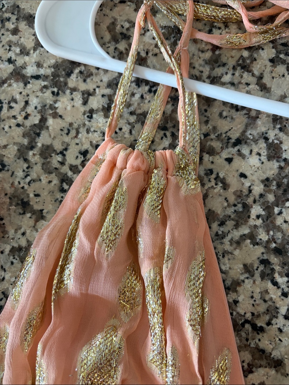 Altar'd State Coral Maxi Dress with Gold Accents - Picture 11 of 11